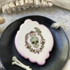 Creepy Molded Fondant Bones!: Cookie and Photo by Julia M Usher; Stencils Designed by Julia M Usher with Confection Couture Stencils