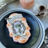 Fully-Loaded Orange-and-Black Style: Cookie and Photo by Julia M Usher; Stencils Designed by Julia M Usher with Confection Couture Stencils