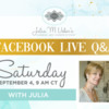 Facebook Live Q&amp;A Banner: Graphic Design by Elizabeth Cox; Photo by Karen Forsythe