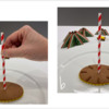 Steps 3a and 3b - Insert Straw into Large Oval Cookie, and Pipe Lines of “Glue”: Design, Cookie, and Photos by Manu