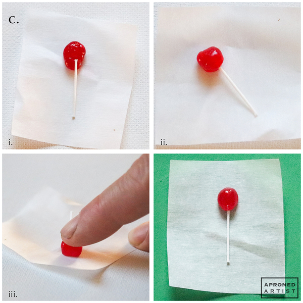 Step 1c - Attach Stick to Glue and Shape Lollipop