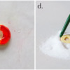 Steps 2c and 2d - Apply Edible Glue and Caster Sugar: Photos by Aproned Artist