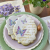 Two Butterflies Beat One!: Cookies and Photo by Julia M Usher; Stencils Designed by Julia M Usher with Confection Couture Stencils