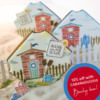 Beach Huts Using Julia's Beach Cabana Dynamic Duos™ Sets: Cookies and Photo by Julia M Usher; Stencils Designed by Julia with Confection Couture Stencils