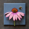 Dimensional Coneflower and Bumblebee Cookie - Where We're Headed!: Cookie and Photo by Aproned Artist