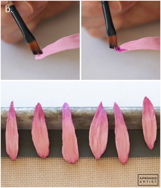 Step 2b - Paint Petal Tips with Luster Dust