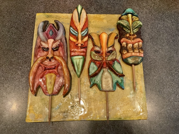 #9 - Painted African Masks - View #1 by Nancy Berill