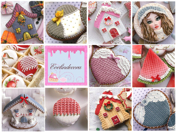 Cookies by Evelindecora using her Piped Crochet Technique