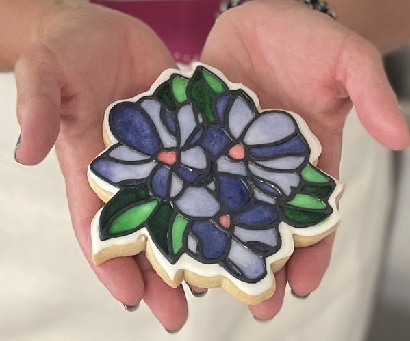 #6 Stained Glass Flowers - Marquerite Redman - The Cookie Artist by Peg Redman
