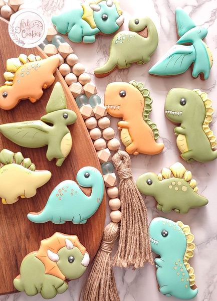 #6 Dinosaur Cookies by Art of Cookies