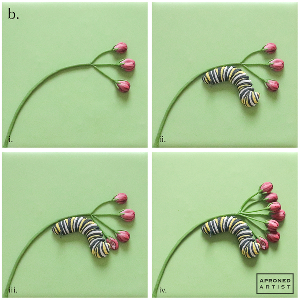 Step 4b - Attach Buds and Caterpillar