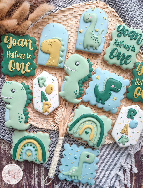 #6 - Dinosaur Rainbow Cookies by Art of Cookies