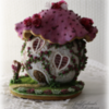 #10 - Gingerbread House - Small Mushroom Cottage with Mini Glass (Isomalt) Roses: By iSugarfy (aka swissophie)