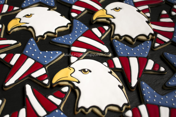 #6 - Bald Eagle and Patriotic Star Cookies by The Royal Icing Queen
