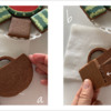 Steps 3a and 3b - Glue Bottom Square Cookie onto Back of Bag Cookie: Cookies and Photos by Manu
