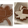 Steps 2c and 2d - Outline Square, and Flood Leaf Cookie: Cookie and Photos by Manu