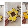 Steps 2e to 2g - Option #1 - Airbrush Leaf Cookie with Yellow and Orange Airbrush Colorings: Cookie and Photos by Manu