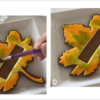 Steps 2n and 2o - Handpaint Leaf Cookie with Green Gel Coloring: Cookie and Photos by Manu