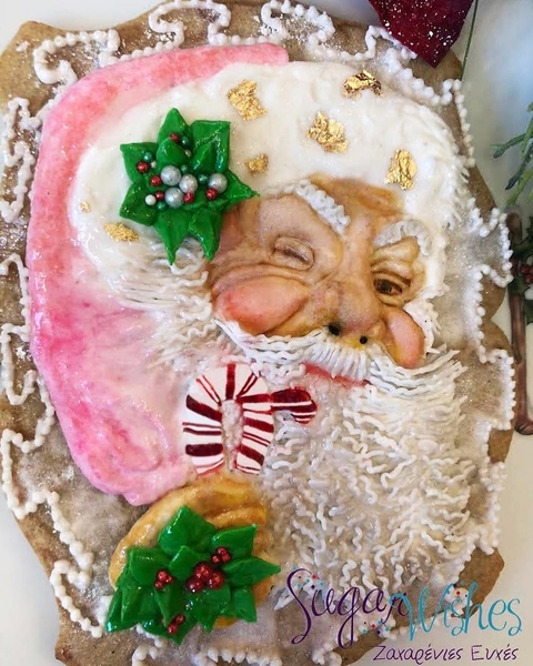#7 - Handpainted Santa by Tina at Sugar Wishes