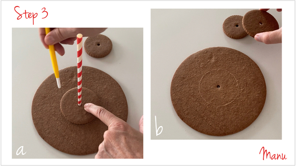 Step 3a and 3b - Scoring Piping Line on Round Base Cookie