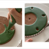 Steps 3g and 3h - Flood Large Round Base Cookie, and Pipe Shell Border: Design, Cookie, and Photos by Manu