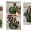 Steps 5a to 5c - Place Tree Part Cookies on Base: Design, Cookies, and Photos by Manu