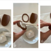 Steps 2a to 2c - Glue Small Oval Cookies to Make Pedestal: Cookies and Photos by Manu