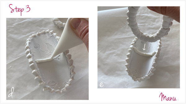 Step 3d and 3e - Glue Handle Cookie to Basket Cookie