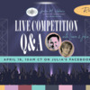 Live Competition Q&amp;A Replay Banner - April 18, 2024: Photos Courtesy of Laura Saporiti and Julia M Usher; Graphic Design by Elizabeth Cox and Julia M Usher