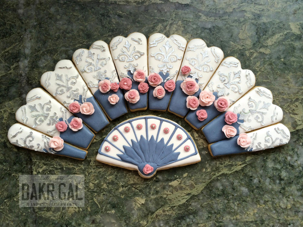 #7 - Fan with Roses Cookie Puzzle by BAKRGAL aka Barb Florin