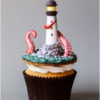 Kraken Cookie on a Cupcake: 3-D Cookie, Cupcake, and Photo by Aproned Artist