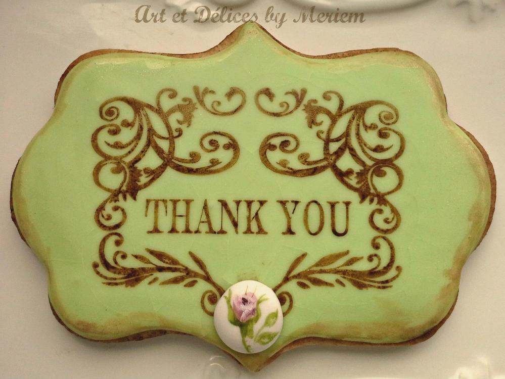 Vintage THANK YOU note cookie