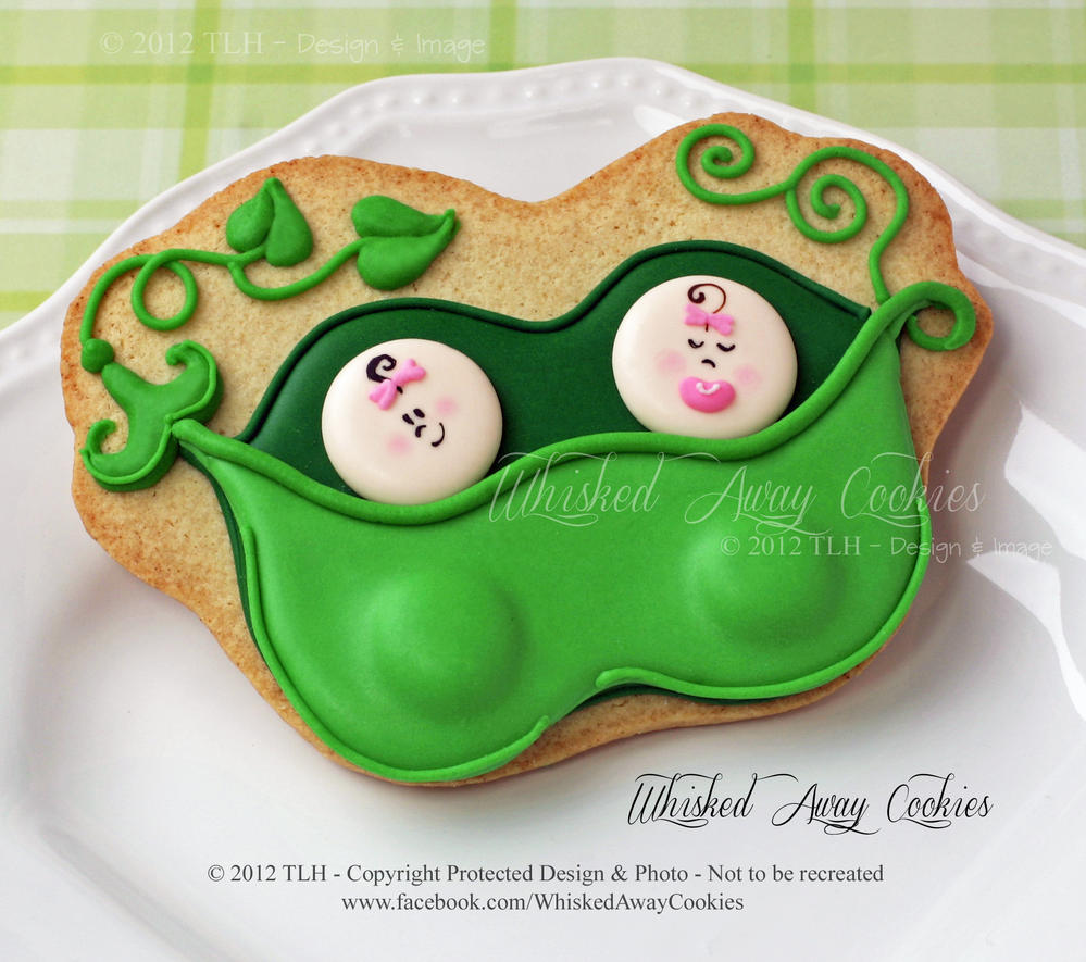 "Two Peas in a Pod" ~ ©The Cookie Connoisseur/Whisked Away Cookies
