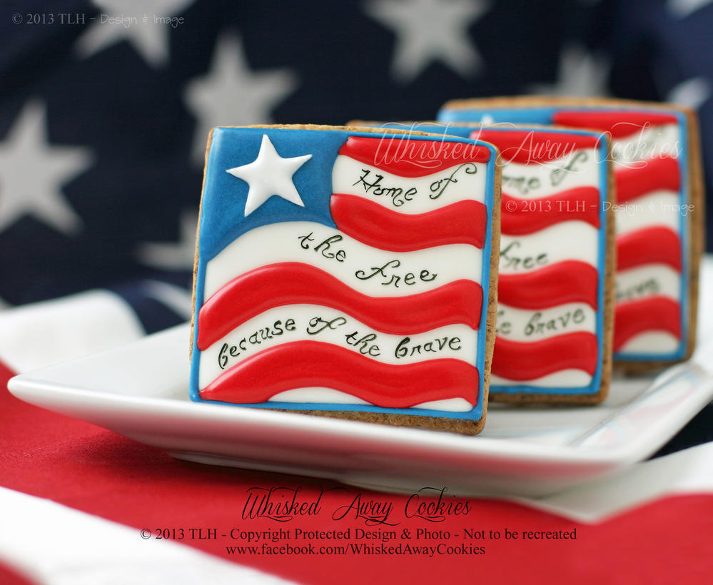 "The Land of the Free" 4th of July Cookie ~ ©The Cookie Connoisseur/Whisked Away Cookies