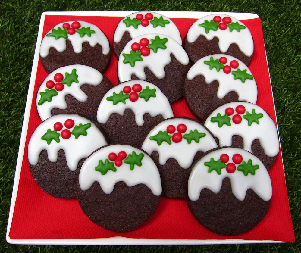 Chocolate Christmas pudding cookies