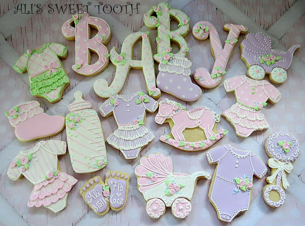 Ali's Sweet Tooth Baby Shower Cookies Pink &amp; Lavender