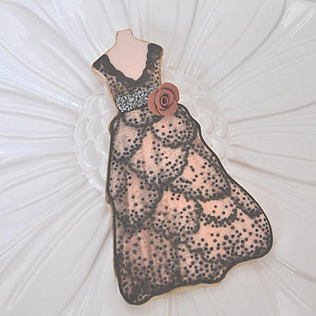 Designer Gown Cookie Inspired by Valentino