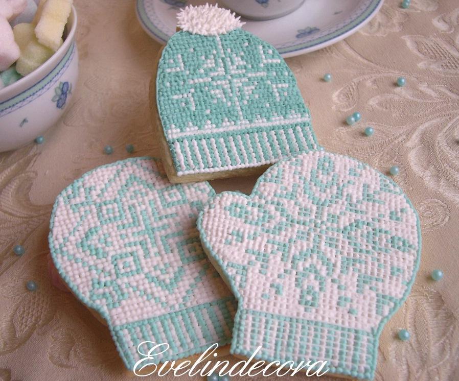 Hat and gloves set cookies