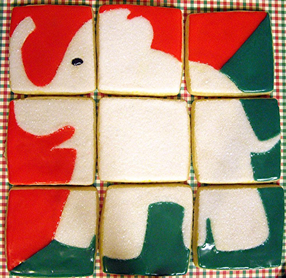 White Elephant Party cookies