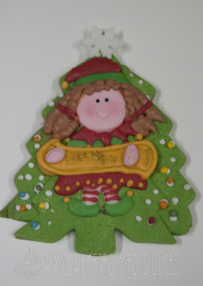 Christmas tree cookie for personalization