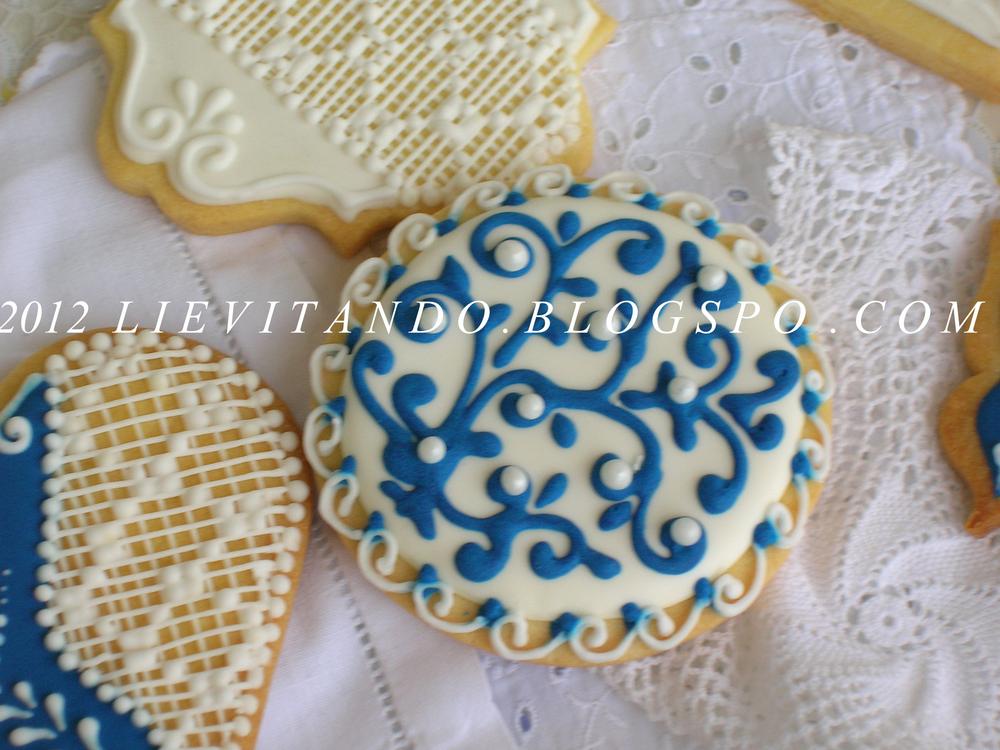 a blue and white wedding
