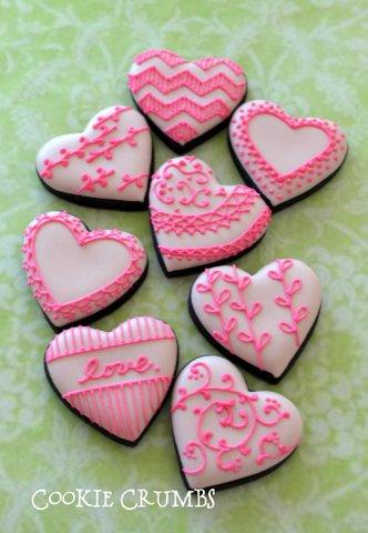 beige and pink hearts