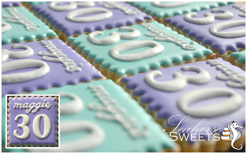 30th Birthday Cookies - Seahorse Sweets