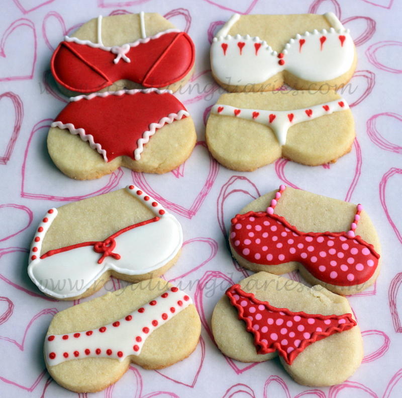 Bra & Panties Heart Cookies 