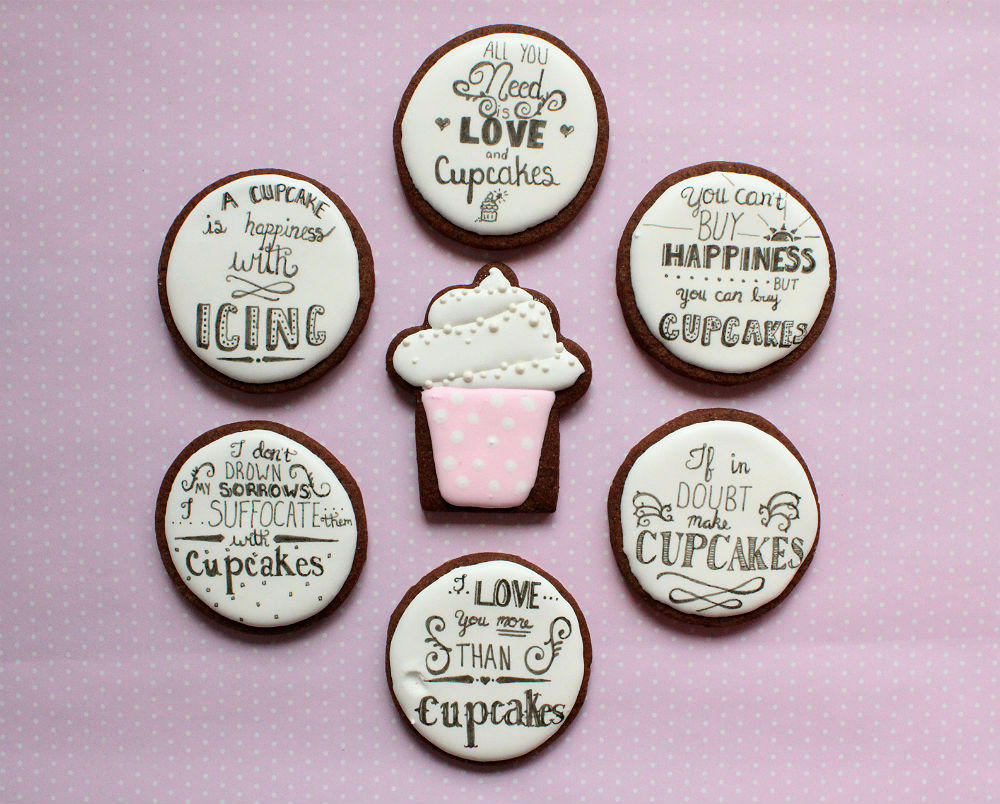 Cupcake and Word Art Cookies