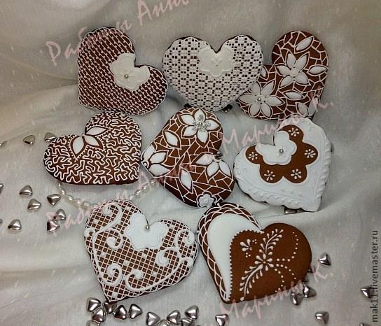Gingerbread hearts "Monochrome"