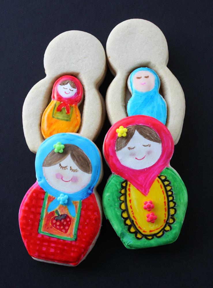 3D Babushka Nesting Doll Cookies