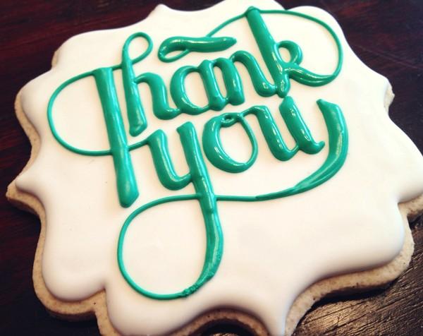 Thank You Typography Cookie