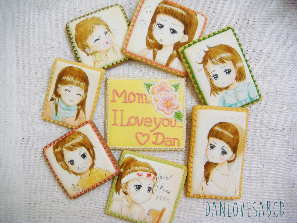 "My every moment in Mom's eyes" Mother's Day cookie set_Practice Bakes Perfect Challenge #1