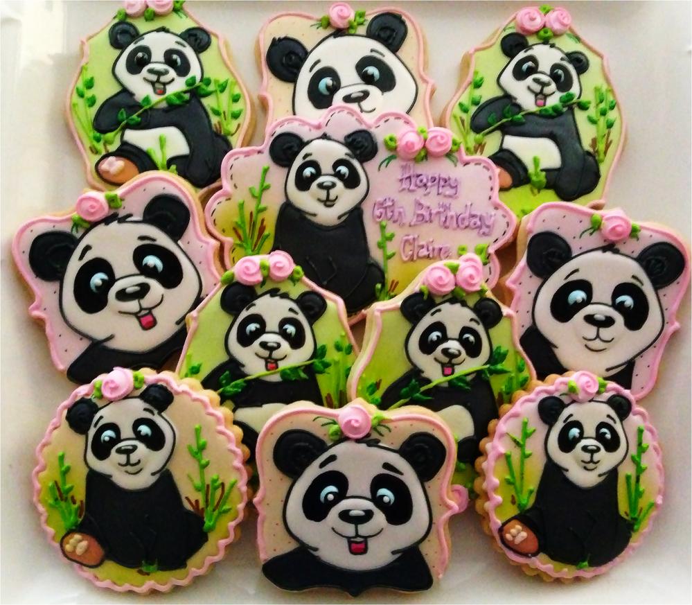 Girly Panda Cookies